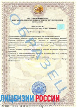 Образец сертификата соответствия (приложение) Подольск Сертификат ISO 27001